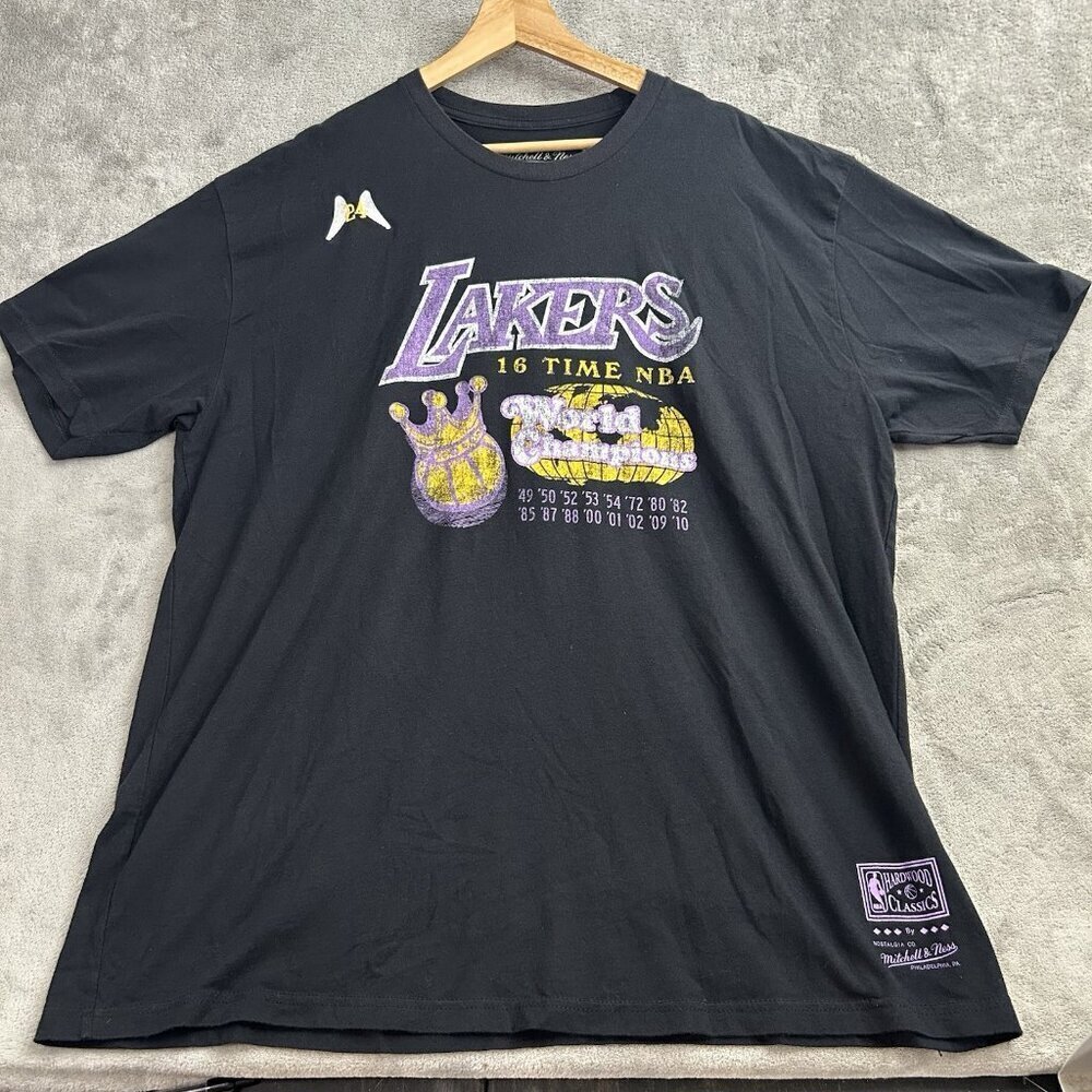 Mitchell Ness Shirt Mens XXL Hardwood Classics Los Angeles Lakers #24 W/ Wings